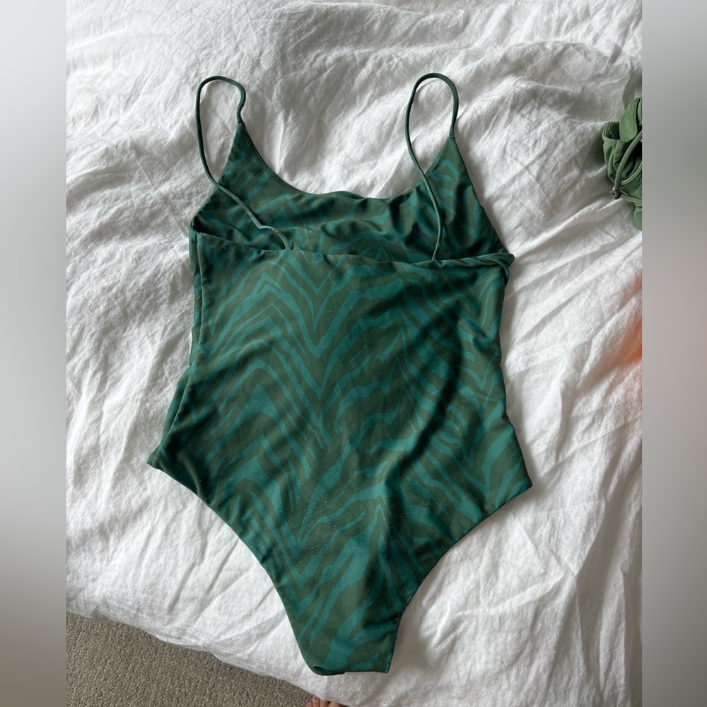 MIKOH Green Zebra Print Swimsuit - Picture 3 of 3